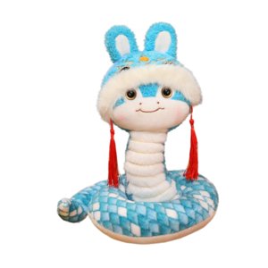 Magideal - Año Nuevo Chino 2025, Juguete De Peluche De Serpiente, Estatuilla De Serpiente, Animal Relleno, Decoración De Año Nuevo Lunar Para Niños, Oficina, Niñ Azul 25Cm