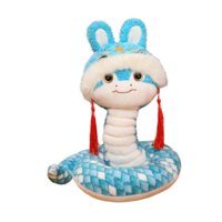 Magideal - Año Nuevo Chino 2025, Juguete De Peluche De Serpiente, Estatuilla De Serpiente, Animal Relleno, Decoración De Año Nuevo Lunar Para Niños, Oficina, Niñ Azul 25Cm