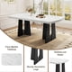 thumbnail image 3 of 63" Modern Faux Marble Dining Table - Black/White Marble Top with Sturdy Geometric Legs, Stylish Kitchen & Dining Room Table for Home, Apartment, Office, Easy to Assemble, White+Black, 3 of 3
