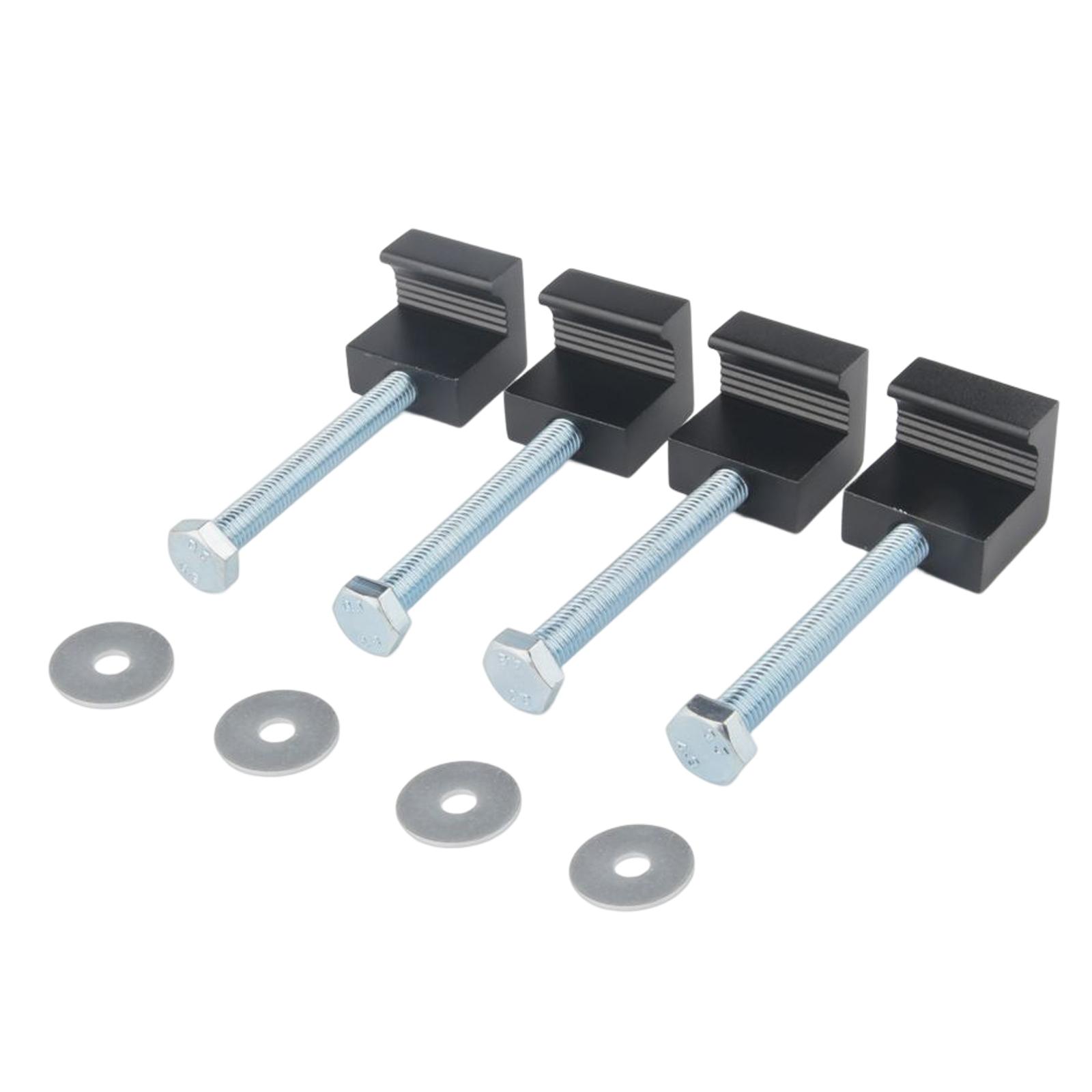 Magideal - Kit De Montaje De Caja De Herramientas De Camioneta Universal, Amarres De Caja De Herramientas De Camión De Aleación De Aluminio Cruzado Con En 4 Piezas Negro