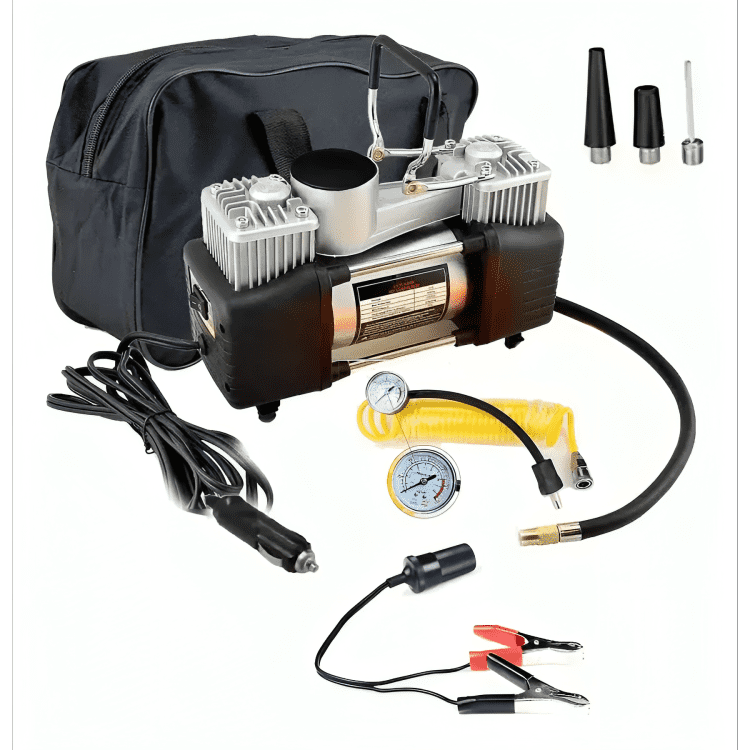 Genérico - Compresor De Aire Doble Cilindro 12v Inflador Neumaticos