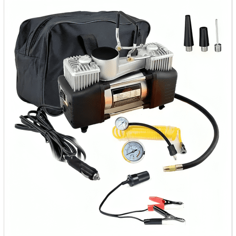 Genérico - Compresor De Aire Doble Cilindro 12V Inflador Neumaticos