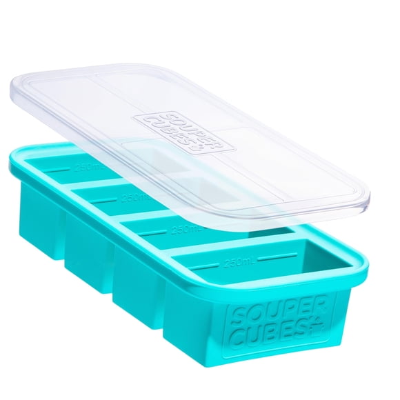 Moldes para sopa para congelador, 250 ml, silicona con tapa, color aguamarina, paquete de 1