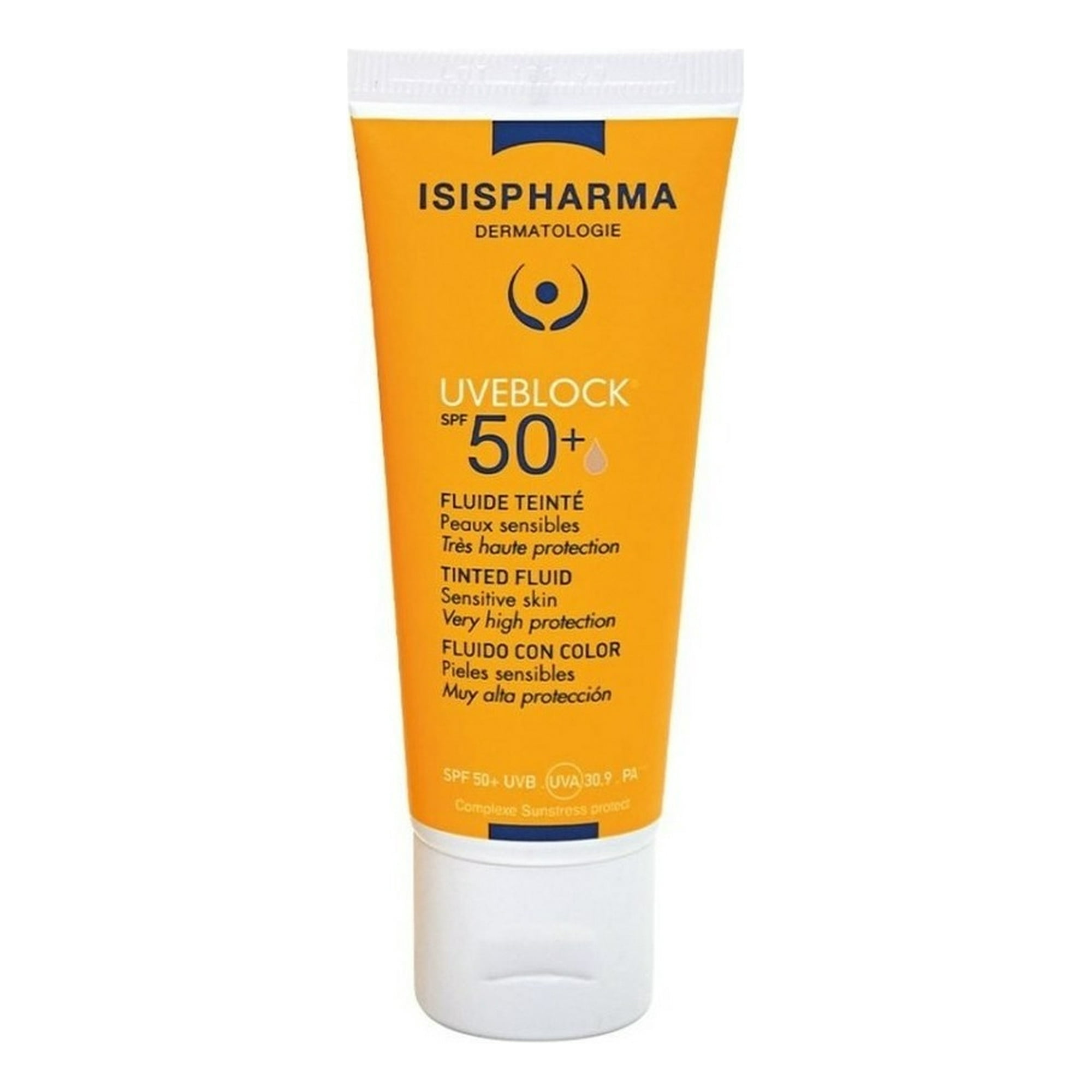 Isispharma - Uveblock 50+ Toque Seco, Protector Solar Tinte Medio