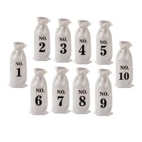 Bothyi - 10 Bolsas De Botellas De Vino, Etiquetas De Regalo, Arpillera Natural Para Almacenamiento En El Hogar, Viajes, Blanco