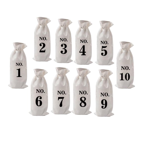 10 Bolsas De Botellas De Vino, Etiquetas De Regalo, Arpillera Natural Para Almacenamiento En El Hogar, Viajes, Blanco