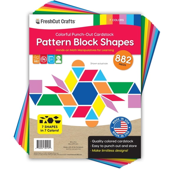 Bloques de Patrones FreshCut Crafts - 882 piezas de cartulina