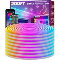 Luces Led Tipo Cuerda Fbz De 20 M Rgb, Resistentes Al Agua, Con Aplicación/Control Remoto