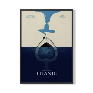 Creango - Cuadro Poster Enmarcado Titanic James Cameron Diseño 2 Decorativo