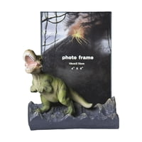 Magideal - Bonito Marco De Fotos De Dinosaurio, Estatua, Artesanía De Resina Independiente, Decorativo, Adorno De Arte, Animal Para El Hogar De Escritorio , Verde