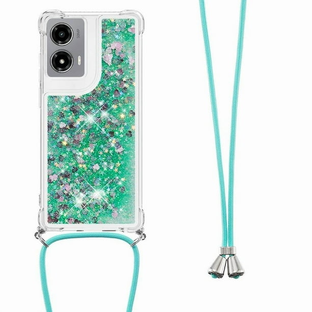 Funda FOXDOCK para Motorola Moto G Stylus 5G 2024 con Cuerda Ajustable, Brillo Líquido, Protección Antigolpes y Lente – Ideal para Regalo