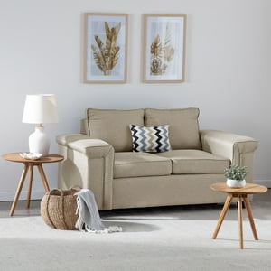 Muebles Cottoni - Sofá 2 Cuerpos Sicilia Tela Beige