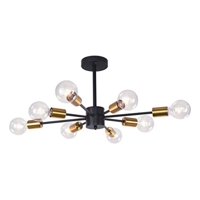 Genérico - Lámpara Colgante Techo Araña 8 Luces Dorado Jhn