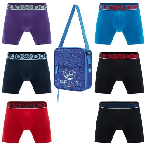 Giovacchino - Pack De 6 Boxer Medio Algodón Hombre Con Bolso Regalo