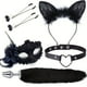 thumbnail image 2 of 4pcs Couple Flirting Kit - Fox Ear Headband, Tail Anal Plug, Eye Mask, and Nipple Clamp - Sexy Cosplay Costume for Passionate Play, 2 of 2