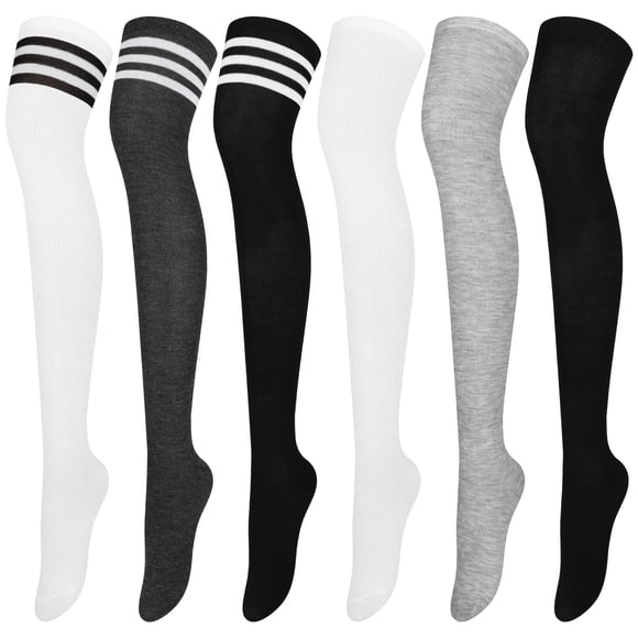 Calcetines hasta el muslo Aneco para mujer, 6 pares, calcetines cálidos