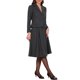 thumbnail image 4 of INSPIRE CHIC Conjunto de traje de falda de 2 piezas para mujer con blazer a medida y falda midi plisada, elegante atuendo de oficina de negocios L Gris oscuro, 4 of 6