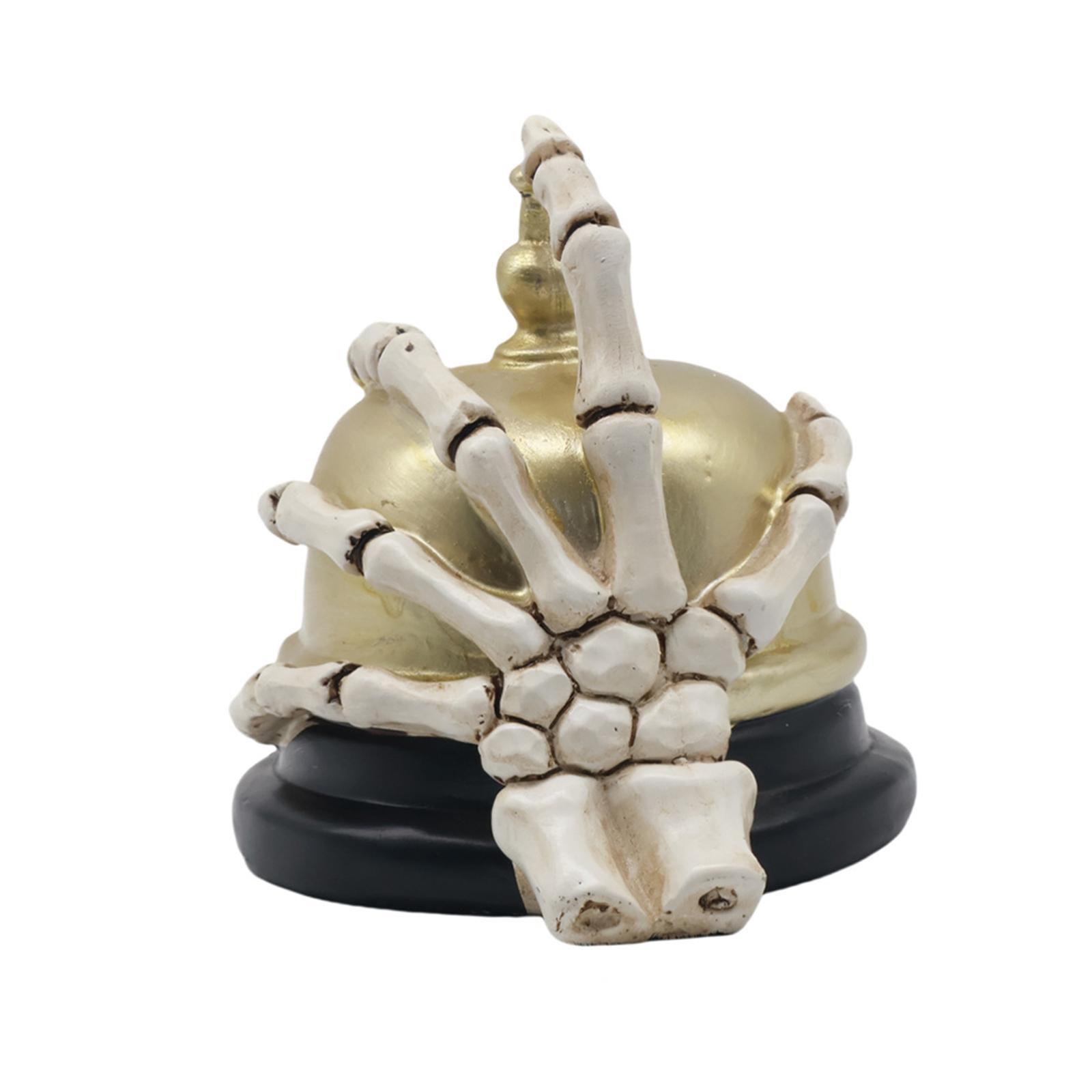 Bothyi - Estatua De Mano Y Campana De Esqueleto De Halloween, Regalo Para Inauguración De La Casa En Interiores Y Escritorios