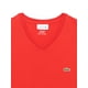thumbnail image 2 of Camiseta Lacoste para hombre, corte alto, cuello en V, manga corta, roja, 2 of 3