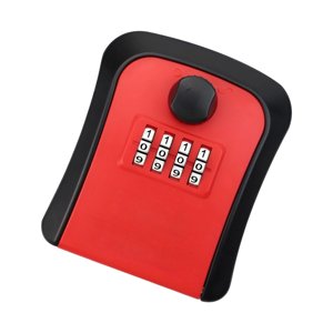 Magideal - Caja De Bloqueo De Almacenamiento De Llaves Para Exteriores, Caja De Almacenamiento De Llaves De Contraseña De 4 Dígitos, Caja De Bloqueo De Combinaci Rojo