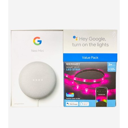 Asistente Google Nest Mini 2Nd Gen Con Tira Led Inteligente