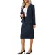 thumbnail image 4 of INSPIRE CHIC Conjunto de Traje de Falda para Mujer 2 Piezas Conjunto de Blazers de Trabajo de Negocios y Faldas Lápiz con Broche Pin XL Azul Marino, 4 of 5