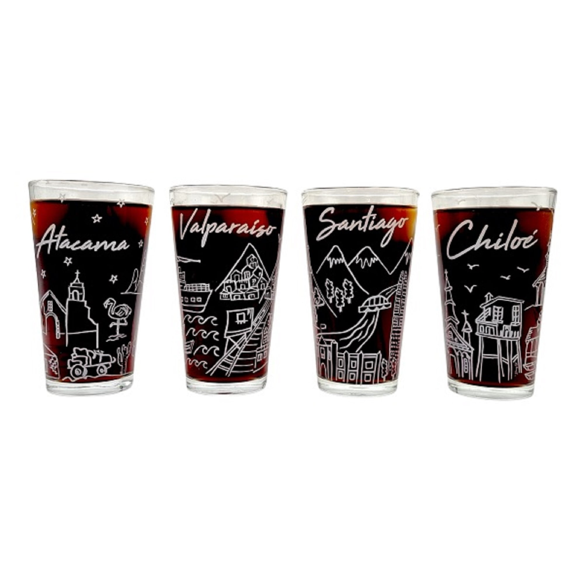 Set De Vaso Chile Collection Glasso 4 Piezas Transparente