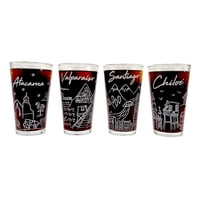 Set De Vaso Chile Collection Glasso 4 Piezas Transparente