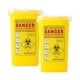 thumbnail image 1 of 2x Contenedor De Objetos Punzantes Biohazard Eliminación De Agujas Papelera De Tatuaje 1L, 1 of 5