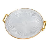 Magideal - Bandeja De Postre De Frutas, Bandeja Decorativa, Bandeja De Desayuno Nórdica, Bandeja Redonda Para Servir Para Fiestas, Mesa, Dormitorio, Baño, Almace Borrar A