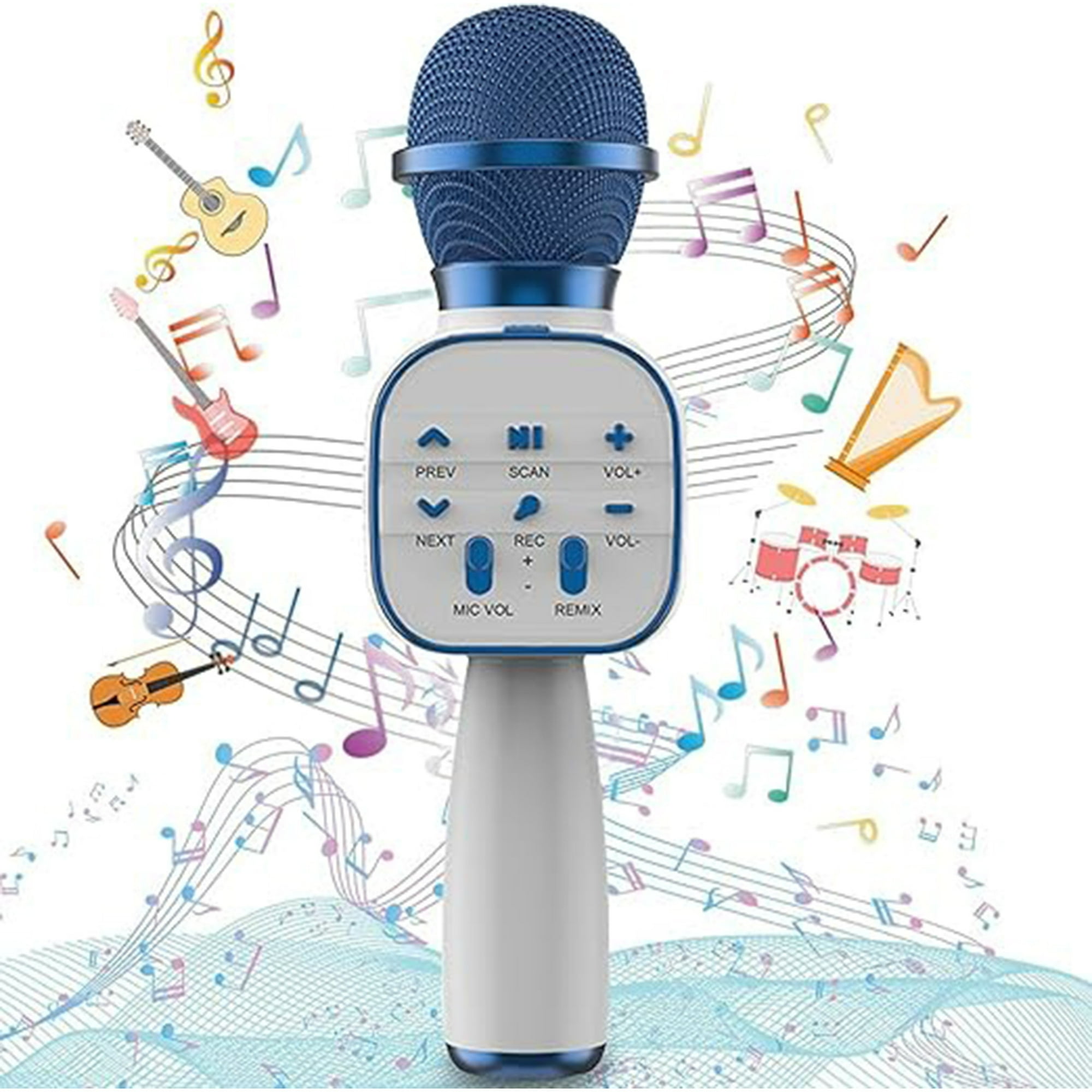 Veatool - Micrófono Karaoke Bluetooth 5.0 Inalámbrico Con Altavoz, Función De Cambio De Voz, Tws Duet Y Batería De Larga Duración - Color Azul
