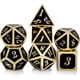 thumbnail image 1 of Set Dados Metalicos DNDND 7 Unidades Negro Dorado RPG, 1 of 3