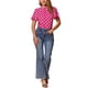 thumbnail image 2 of INSPIRE CHIC Blusa de Mujer para Regreso a Clases con Lunares, Cuello Alto, Pliegues, Abertura en la Espalda, Mangas Cortas Acampanadas XS Rosa Fucsia, 2 of 6