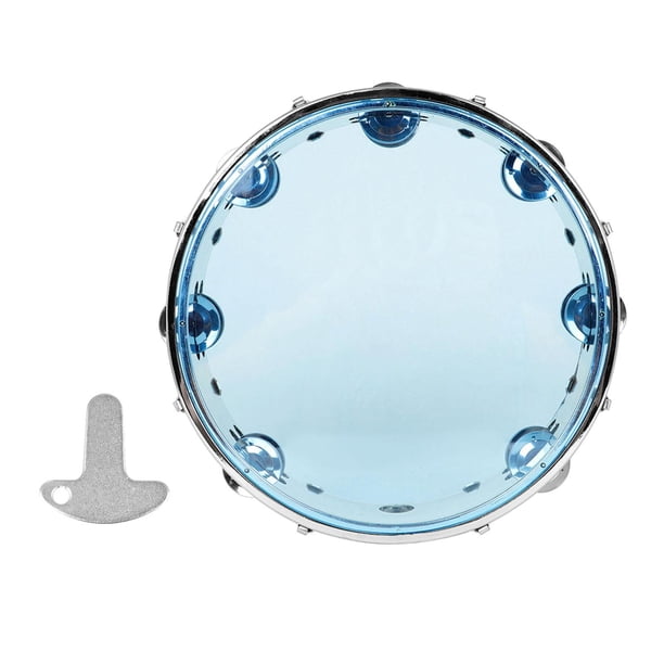 Pandereta Pandeiro De 10 Pulgadas, Tambor De Cabeza Nítida Brillante Para Fiesta De Baile En El Aula, Azul