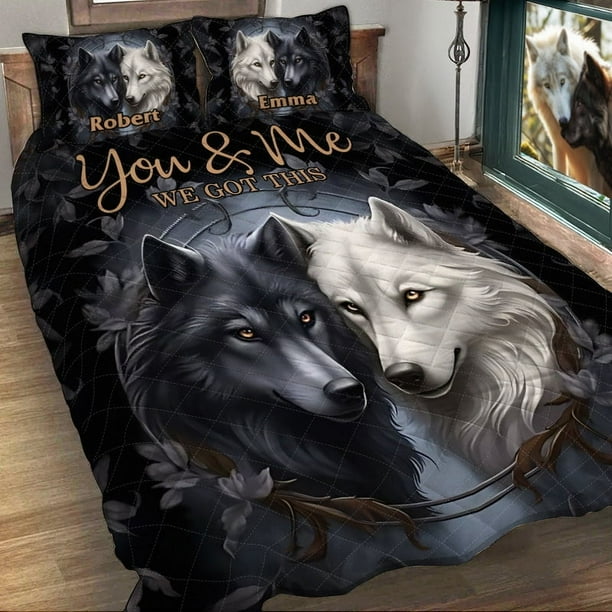 You and Me We Got This - Juego de edredón personalizado Lobo