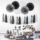 thumbnail image 4 of Decoraciones de cumpleaños YGYXMY, negro, plateado y blanco, tema para hombres, 4 of 6