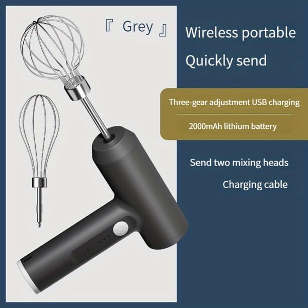 1pc, Electric Hand Mixer With Whisk, USB Chargeable Egg Beater, Multifunctional Electric Hand Mixer, For Cream Making, Baking, Cooking, Baking Tools, Kitchen Gadgets, Kitchen Accessories, Home Kitchen