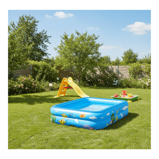 Genérico - Piscina Inflable Rectangular Acolchada Pequeña Niños Verano