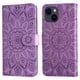 thumbnail image 1 of Funda tipo cartera FOXDOCK para iPhone 13 , diseño girasol en relieve, cuero PU, cierre magnético, soporte y tarjetero, 1 of 5