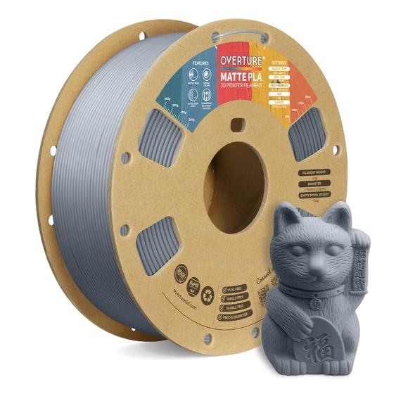 Filamento para impresora 3D OVERTURE PLA mate de 1,75 mm, 1 kg