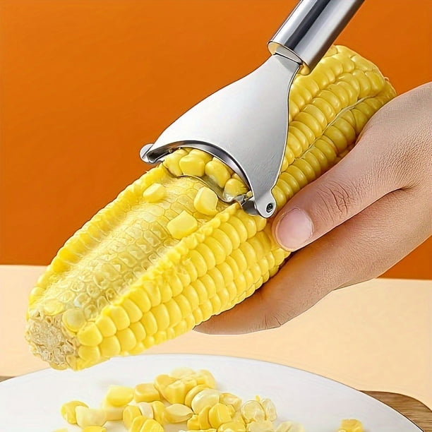1pc, Corn Peeler, Corn Planer, Corn Stripper, Food-grade Stainless Steel Corn Cob Stripper, Household Corn Peeler, Reusable Corn Thresher, Creative Corn Stripper, Multifunctional Peeler For Kitchen, V
