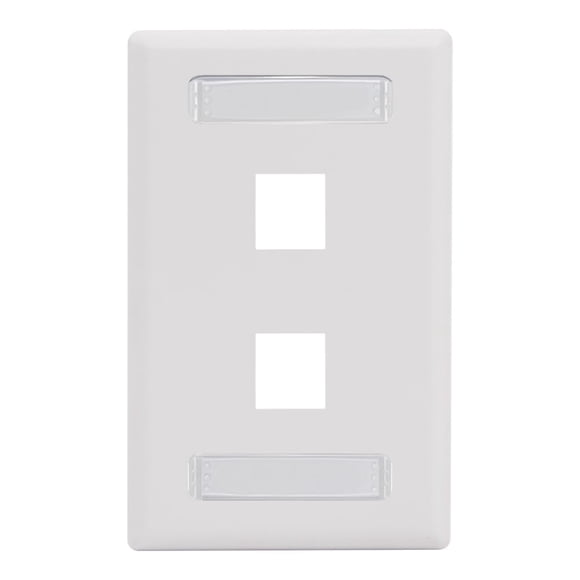 Placa de Pared ICC con ID de Estación y 2 Puertos, de un Solo Módulo, Color Marfil