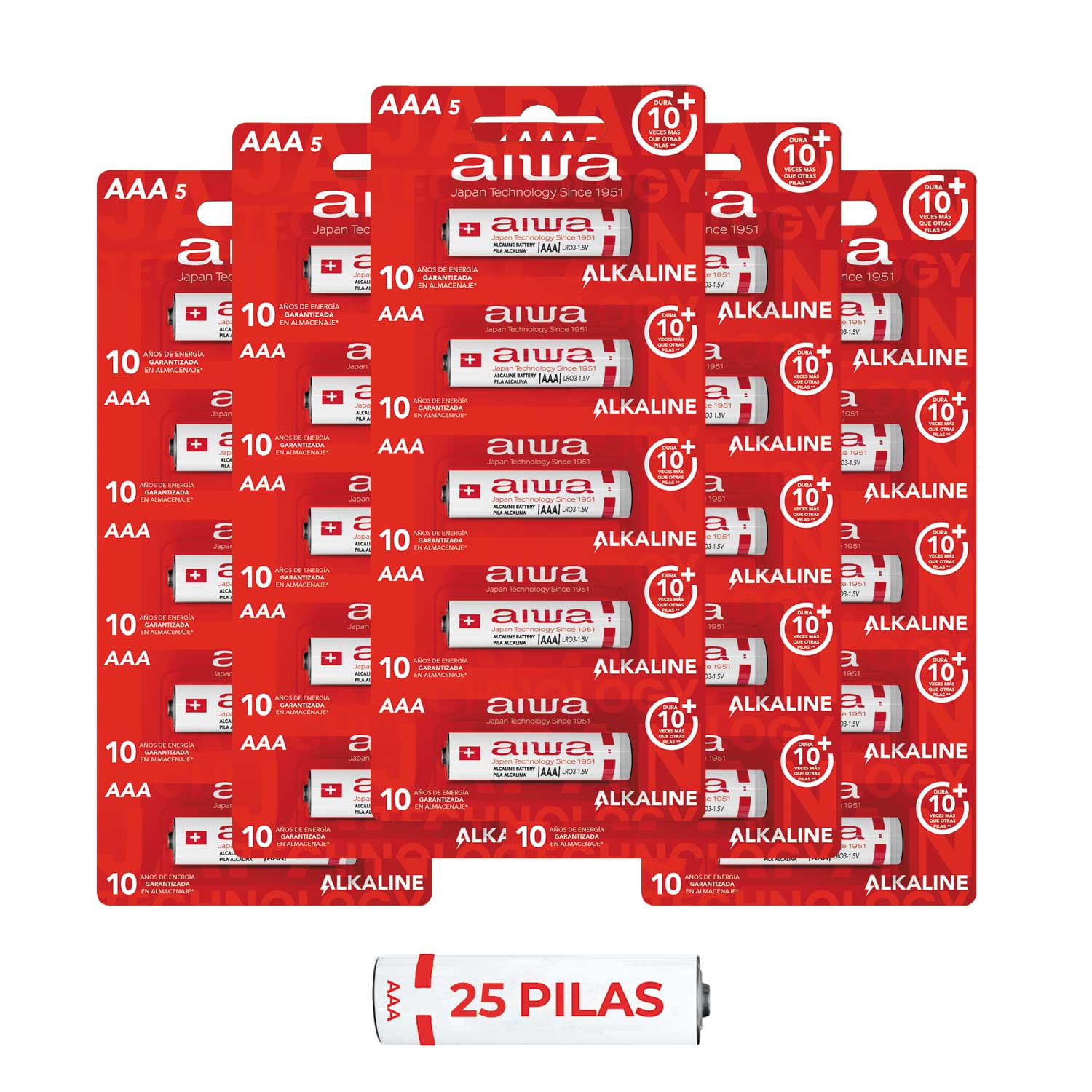 Aiwa - Pila Alcalina Aaa Pack X25 Unidades Lr6p5