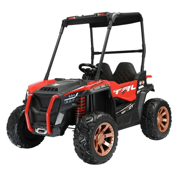 Buggy XXL a Batería 2 Asientos Tracción en 4 Ruedas de goma - Rojo
