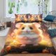thumbnail image 1 of Cute Hamster Duvet Cover Set Soft Microfiber Comforter Cover Bedroom Decor Bedding Sets Anti Allergic with Zipeer Closure Double, 1 of 3