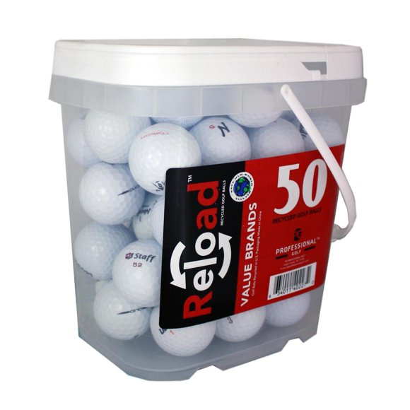Cubeta de 50 pelotas de golf recicladas blancas Reload