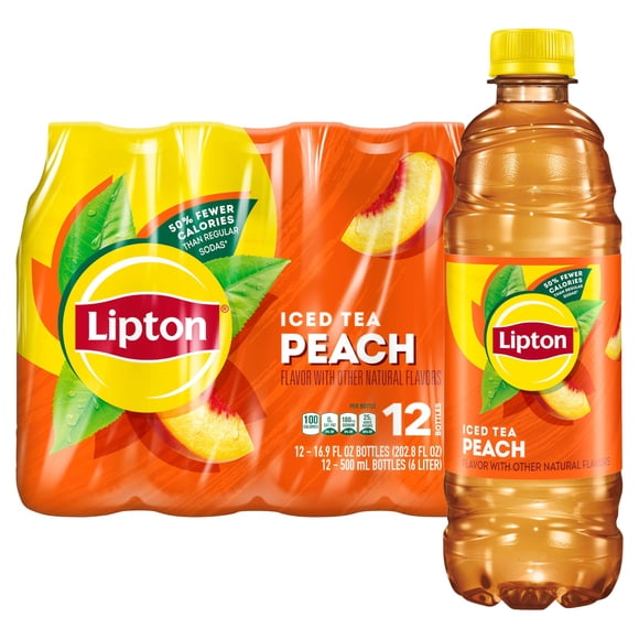 Botellas de té helado Lipton Peach, 500 ml (paquete de 12)