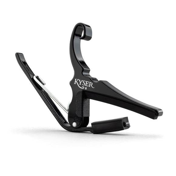Cejilla Kyser Quick-Change para guitarra acústica de 6 cuerdas negra