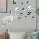 thumbnail image 4 of 1pc Mirror Elephant Chasing Butterfly Wall Sticker, Scene Decor, Room Decor, 4 of 4