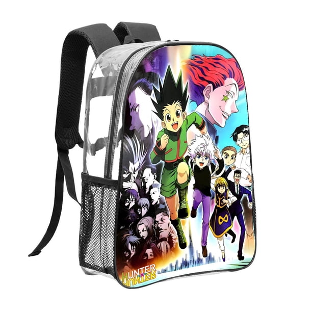 Hunter × HunterMochila transparente temática, resistente y duradera, bolsa see-through para trabajo, deporte, universidad y viaje, 31 × 43 cm